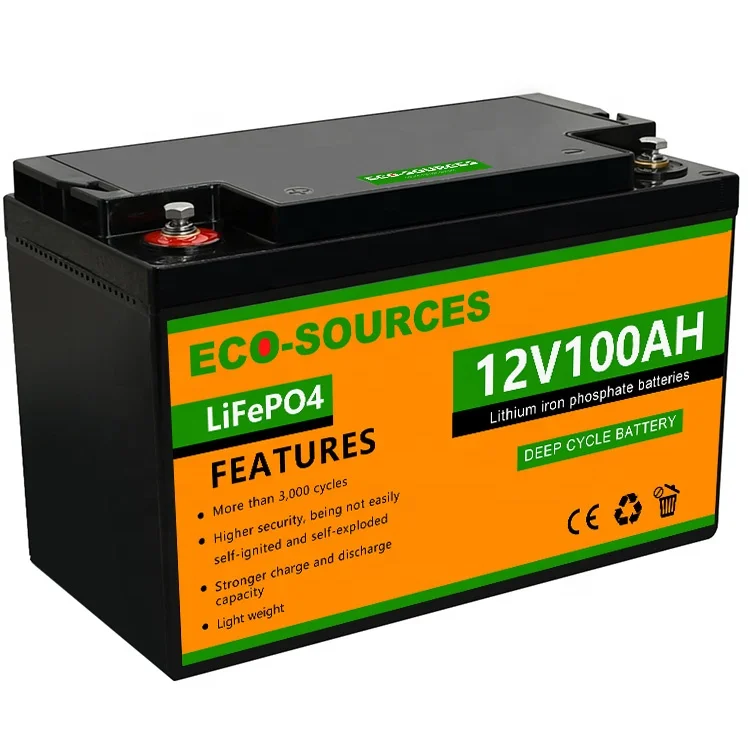 Eco-worthy High Quality Deep Cycle Lithium Ion 12v 100ah Lifepo4 Battery Pack Solar Energy Storage Golf Cart Battery