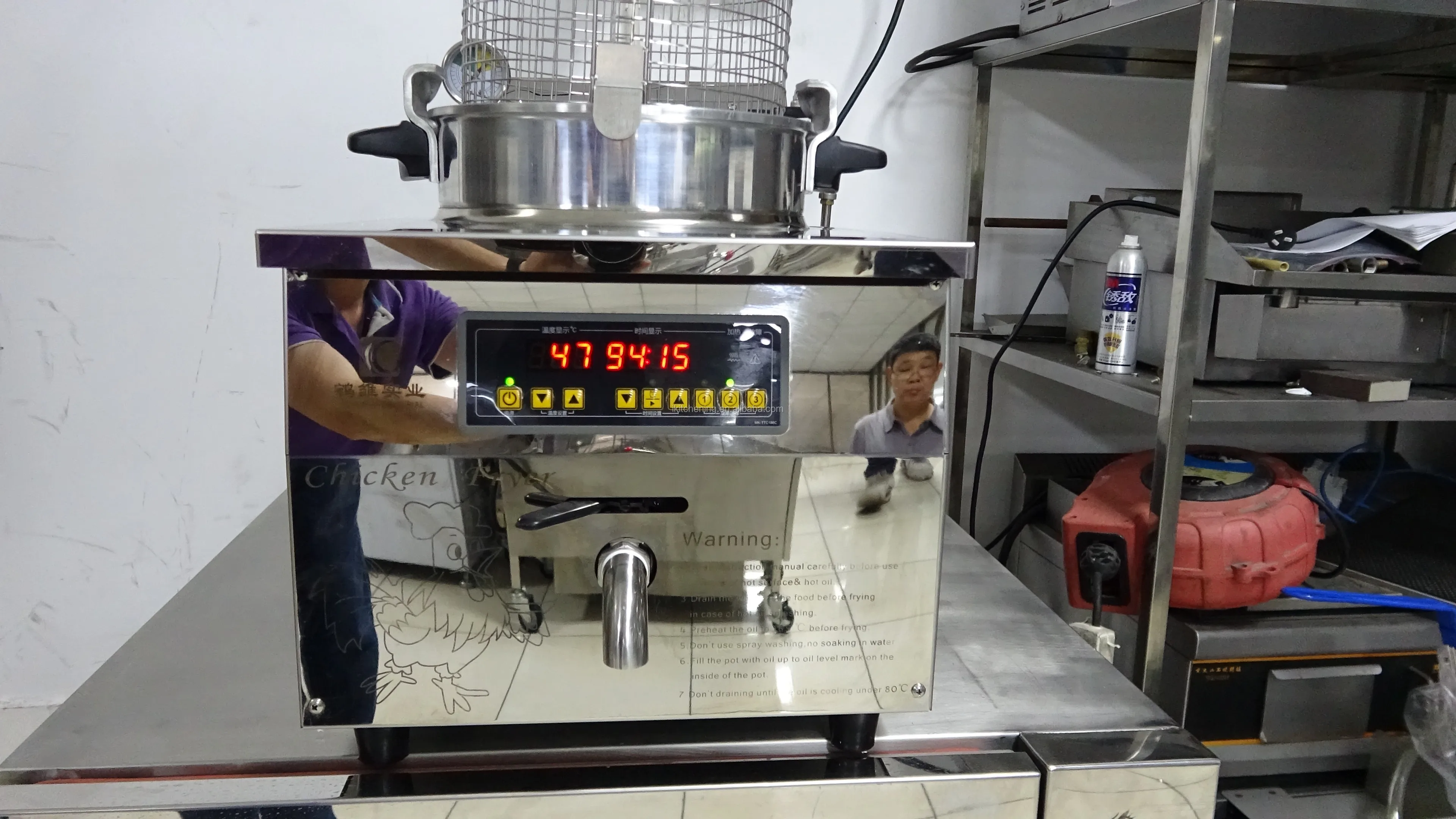 Commercial restaurant gas deep chicken deep oil free air fryer oil filter machine pressure cooker MDXZ-16C