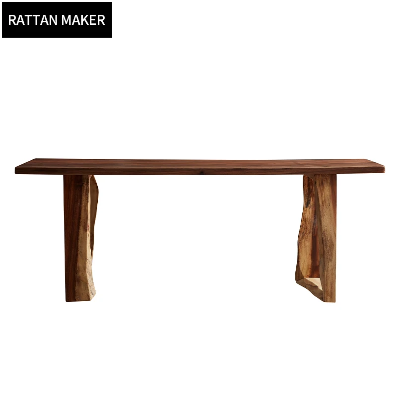 China supplier good quality walnut rustic bar restaurant epoxy resin dining table Customs