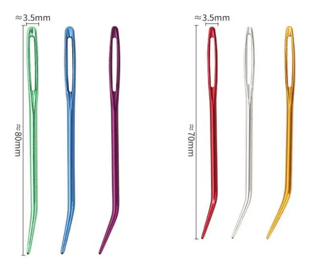 Blunt Stainless Steel Large-Eye Yarn Knitting Needles for Hand Sewing & Sewing Machine Great for Crochet Projects