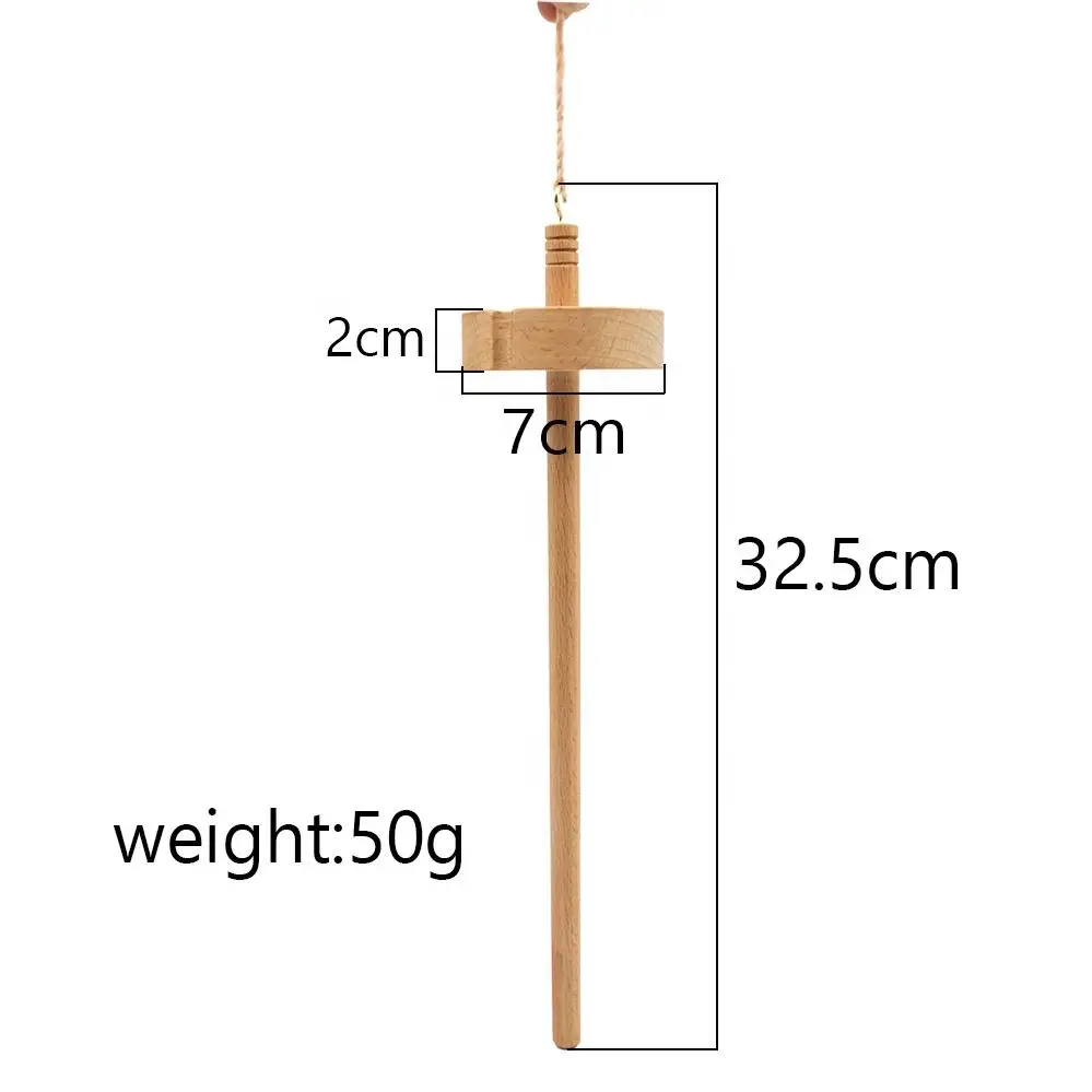 Beginners Sewing Knitting Tool DIY Yarn Wooden Whorl Drop Spindle with Wools Spinning