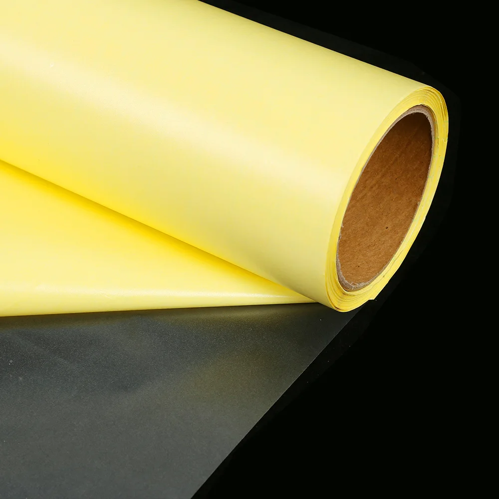 70um Matte Adhesive yellow liner paper Glossy PVC Self Adhesive Cold Lamination Film