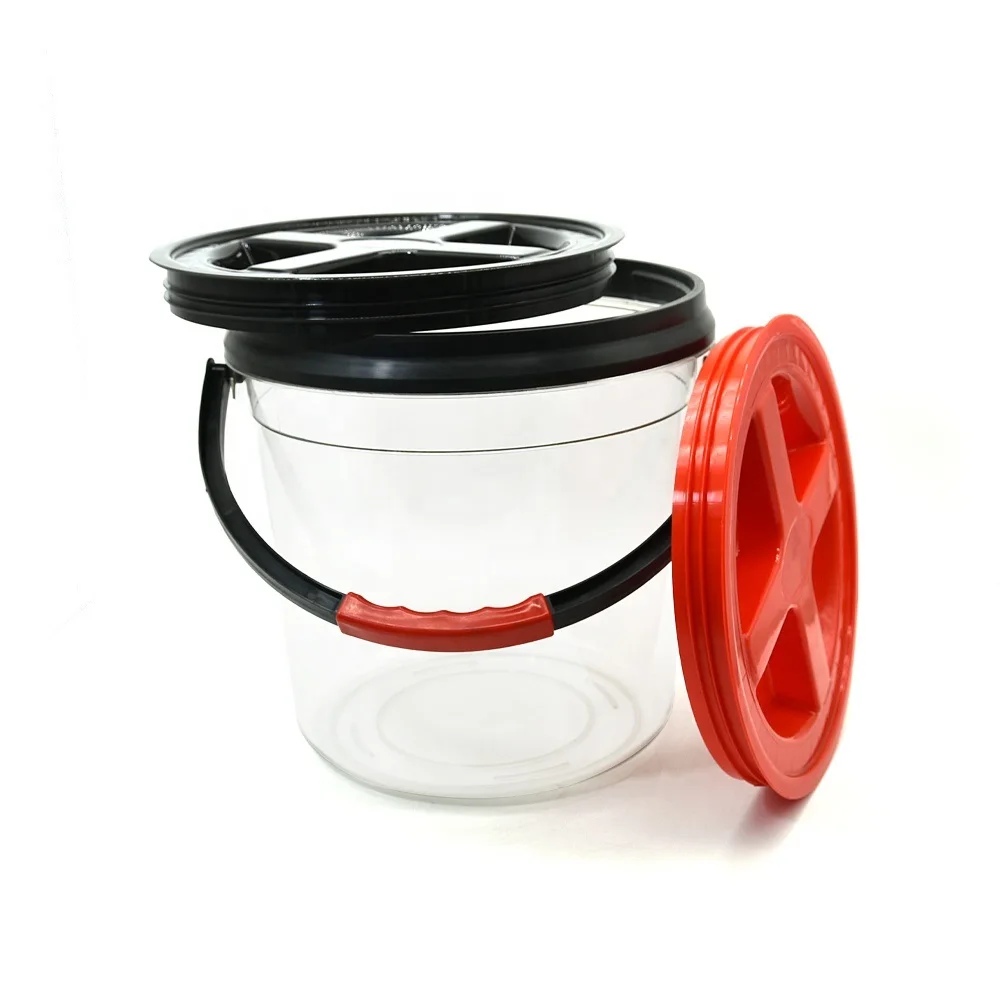 Heavy Duty Car Wash Bucket Transparent Plastic Bucket Car Detailing Clear Bucket