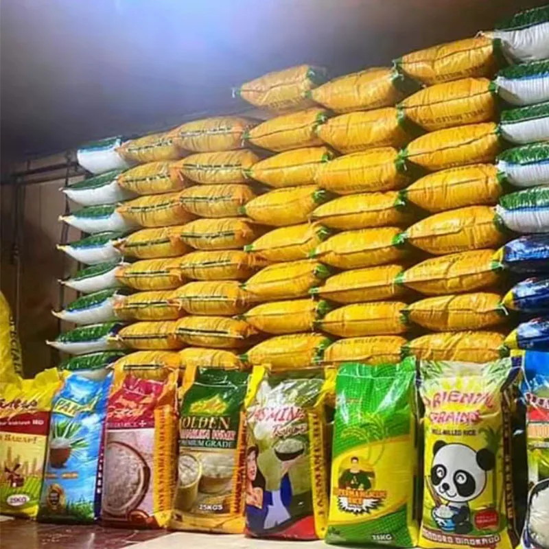 logo customized color printing bopp laminated flexo printing pp woven sack bags 25 kg custom rice bag rice packing bag 25kg