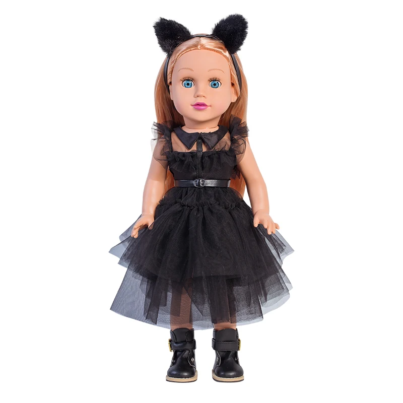Hot Sell 18inch Girl Dolls Soft Vinyl Realistic Doll Toys American Girls Fashion Doll with Various Hair Clothe