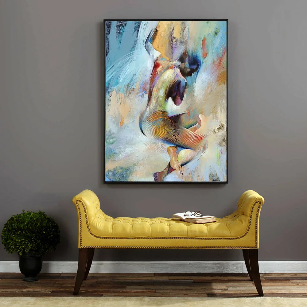 Wholesale Handmade Nude Body Portrait Oil Painting on Canvas for Decor Hand Painted 3D Abstract Nude Portrait Texture Painting