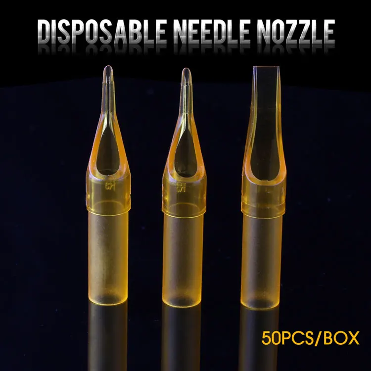 Kissure 50pcs/box  yellow Disposable Tattoo needle Tips For Tattoo Machine microblading body art
