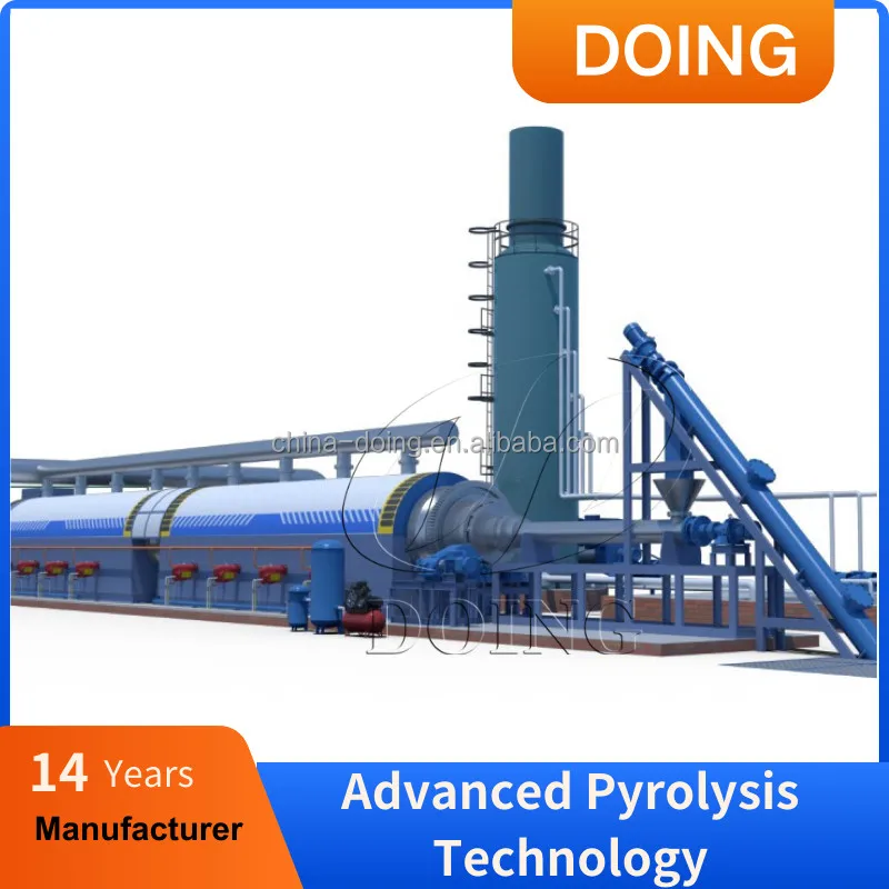 Popular choice waste tire plastic pyrolysis machine Continuous tyre plastic to fuel oil recycling pyrolysis plant