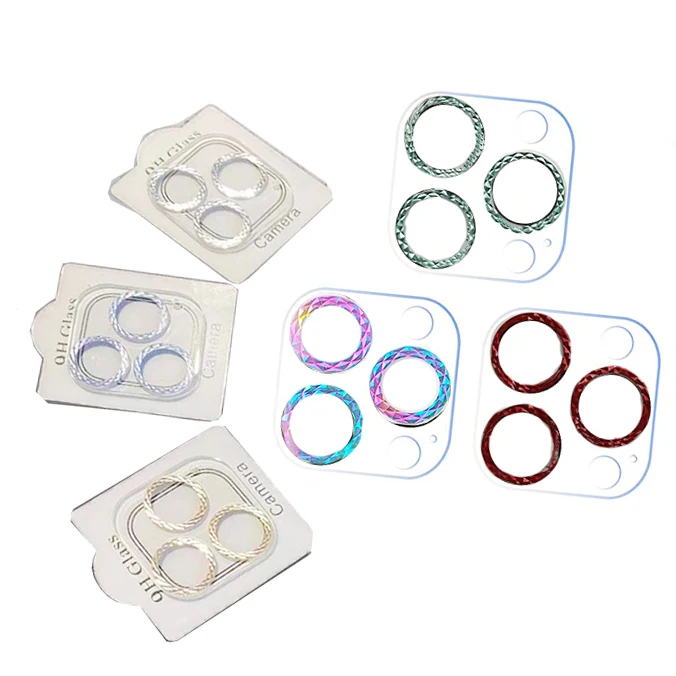 Diamond Pattern Armor Style  Transparent Lens for IPhone 11 12 Mini 13 14plus Pro Max Camera Lens Protector  Lens shield