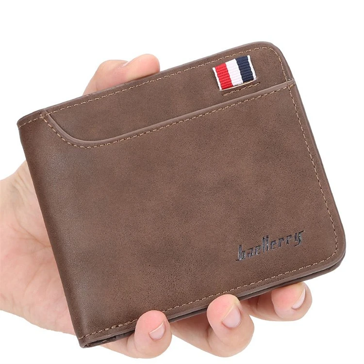 2024 customized retro small slim credit card holder pu leather wallet