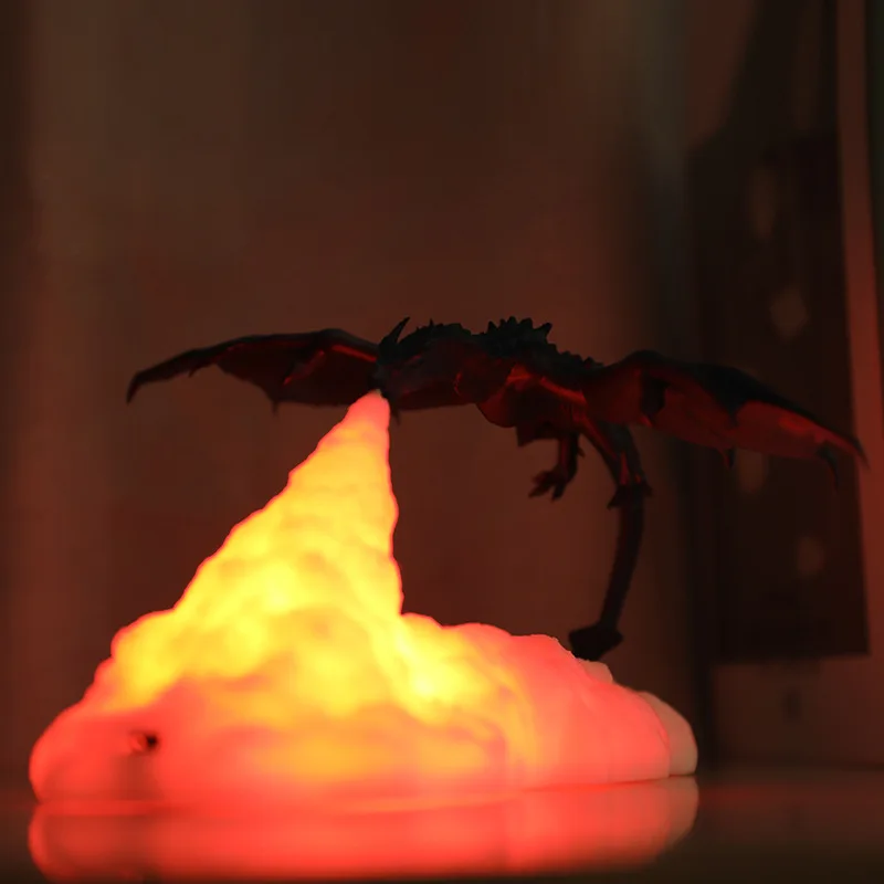 3 d printing fire dragon lantern cross-border electronic creative products furnishing articles led small night light  lamp
