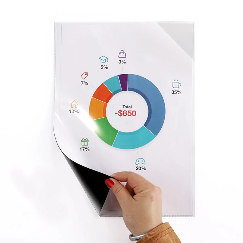  UCI New Arrival File Pocket Office Display Magnetic 10 Pcs Per Pack Removable Holder With Triangular