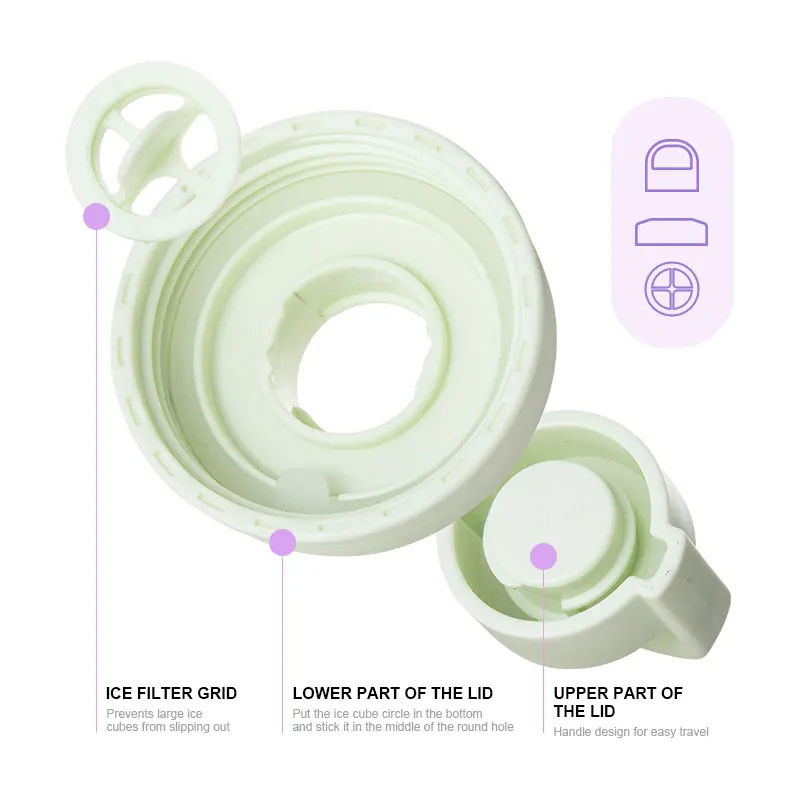 Customized 32oz Sports Water Bottle Insulated Stainless Steel Vacuum Flask with Ice Filter Lid