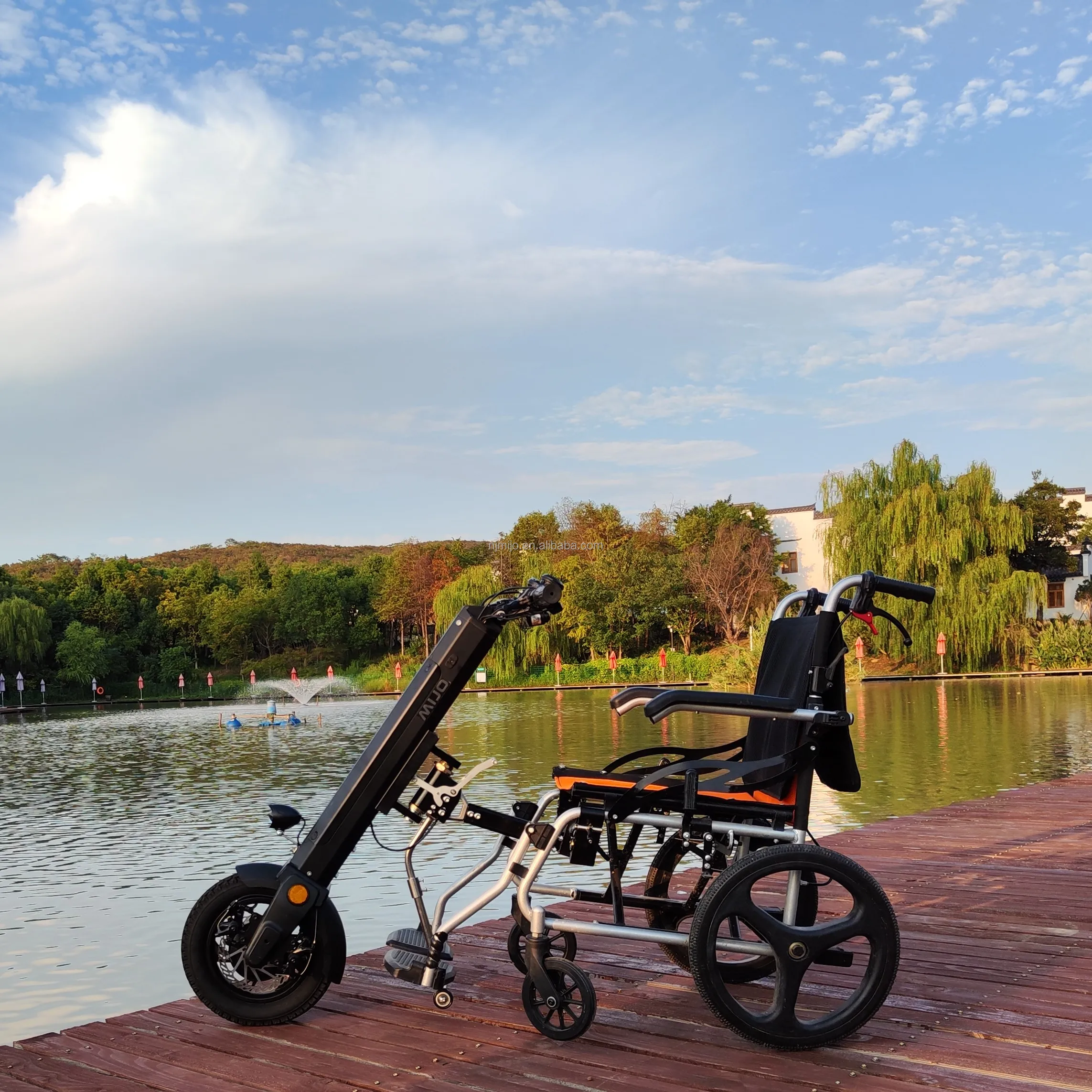 Folding Wheelchair Attachment Electric Wheelchair Tractor Disability Wheelchair Drive Kits Mijo MT06 Lightweight Handbike