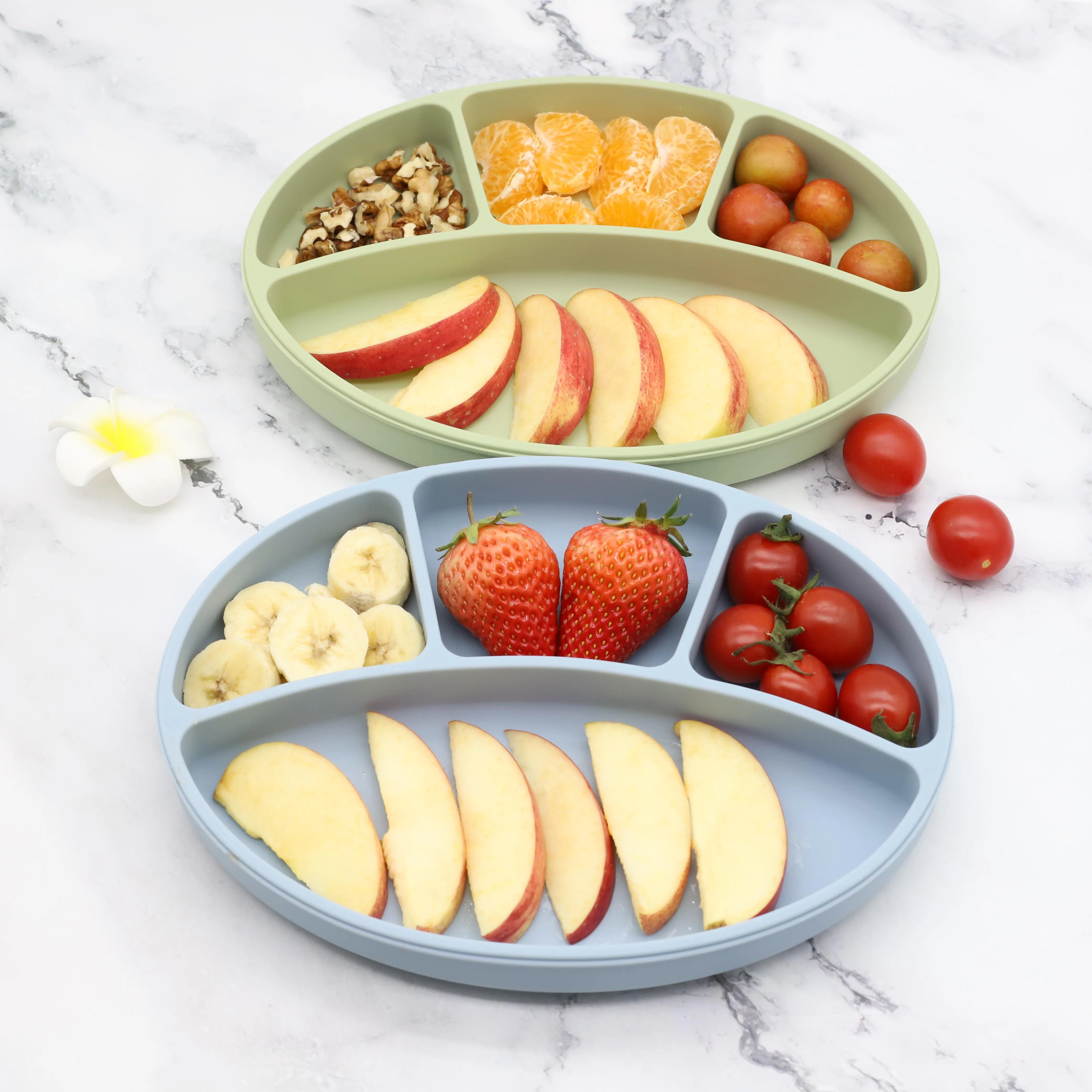 Portable Silicone Suction Soft Safety BPA Free Kids Food Silicone Baby Plate