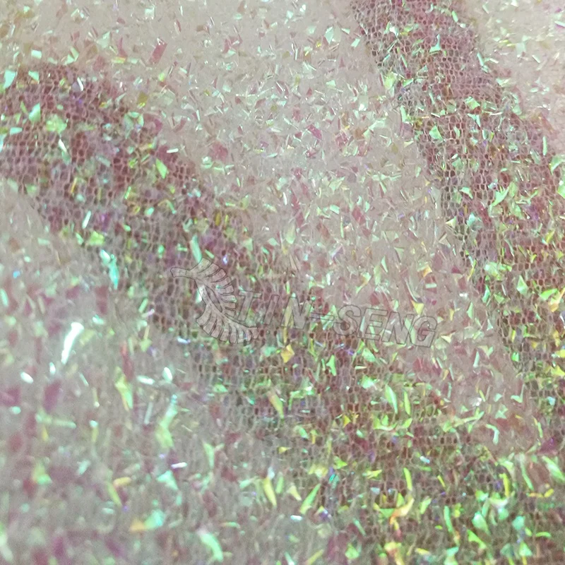 TS-J1004 Wholesale holographic multicolor sponge lurex  fabric for costume
