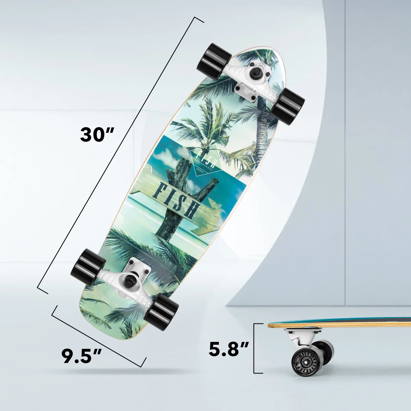 Surf Skateboard 100% All Canadian Maple Land Surf Skateboard Four-wheels Skateboard Type Drift Board