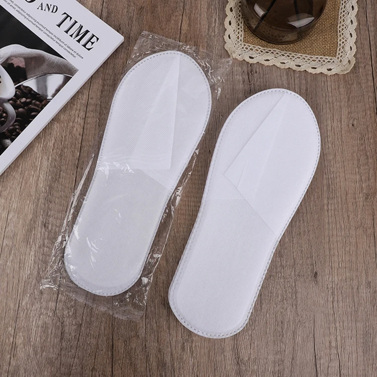 Cheap Hotel Disposable Slipper Machine Made White Black Eco Non Woven Slippers