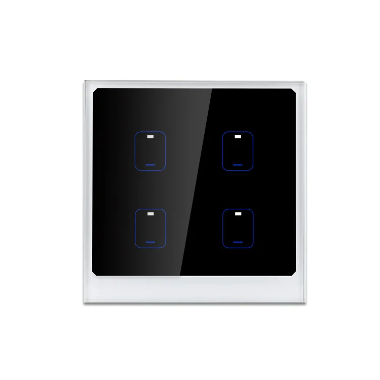 Wi-Fi Alexa черный 86 ЕС стандартный интеллектуальная Автоматизация дома настенный сенсорный выключатель 4 банды света