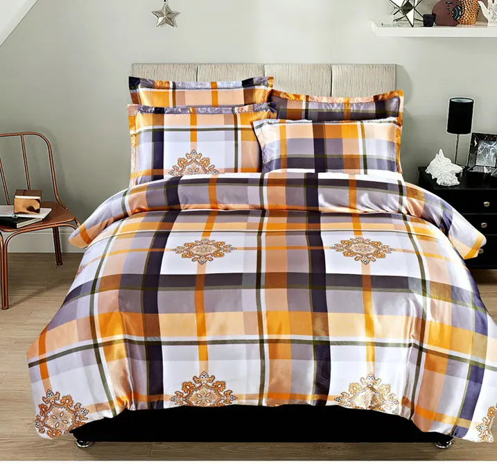 100% satin silk printed duvet cover