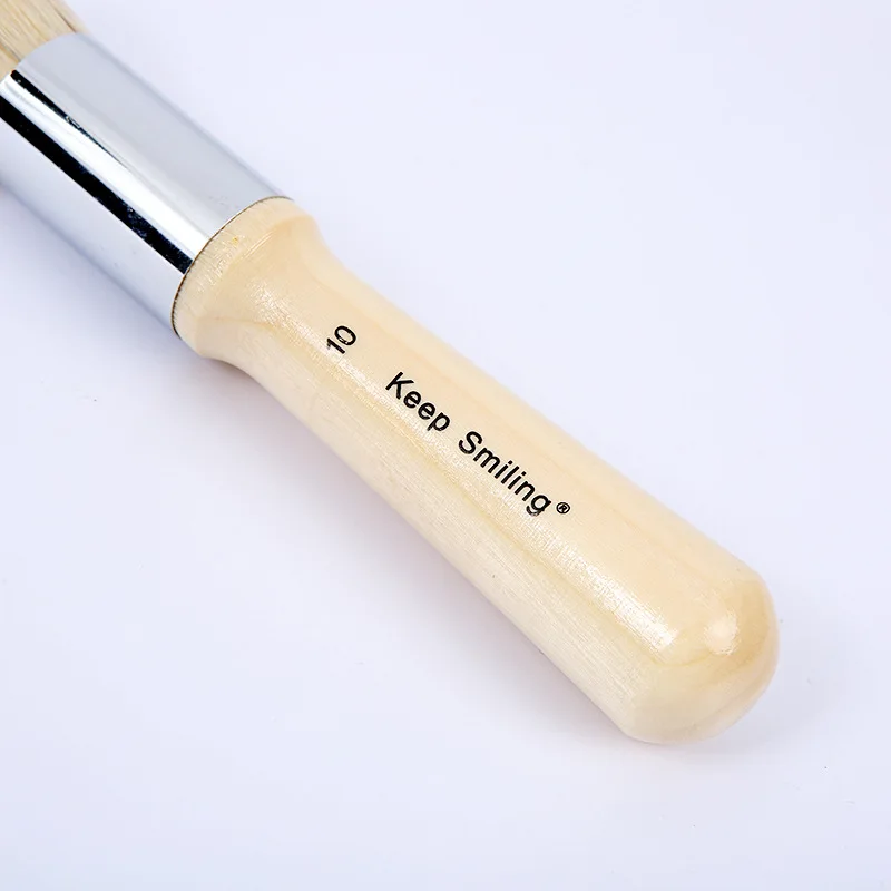 Customized Single Piece 0# 2# 4# 6# 8# 10# 12# Oil Paint Wooden Handle Bristle Paint Brush
