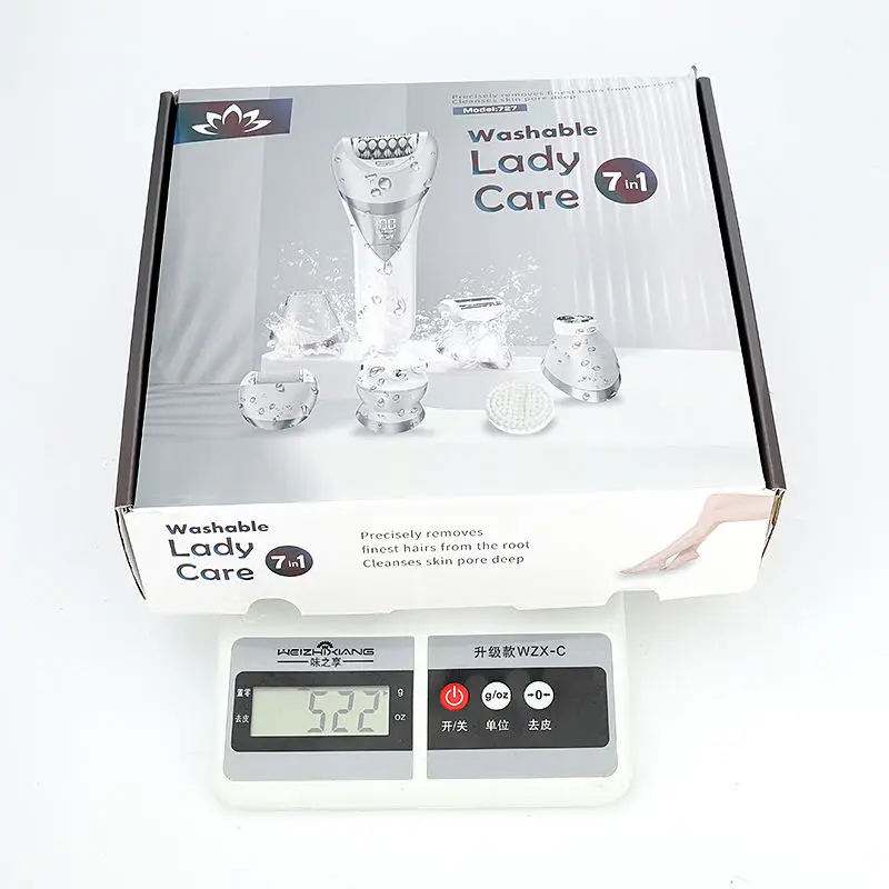 Lanumi 727 7 in 1 Grooming Kit epilator for women lady shaver washable Lady Care bikini body face hair removal shaver for women