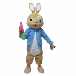 Famous blue shirt Peter rabbit mascot costume for adult rabbit costume