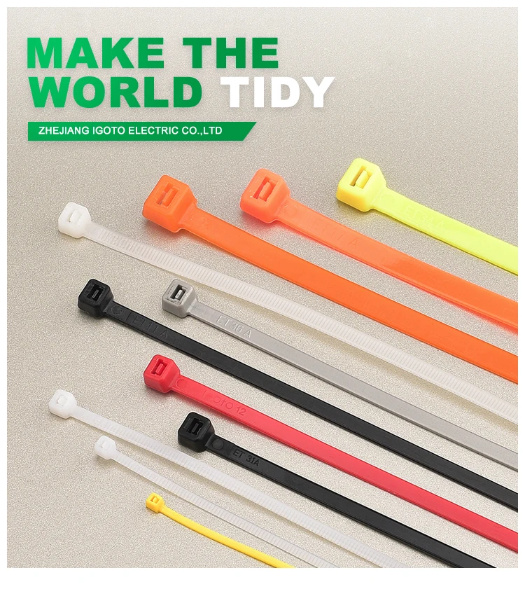 380mm 100mm 200mm 250mm 300mm 350mm 400mm OEM Manufacturer Nylon 66 Plastic UV Resistant Zip Cable Ties Self-locking Cable Tie