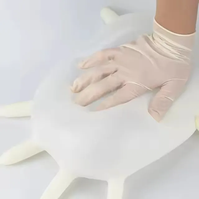 Latex gloves disposable powder-free linen rubber gloves vacuum thousand-grade clean inspection gloves