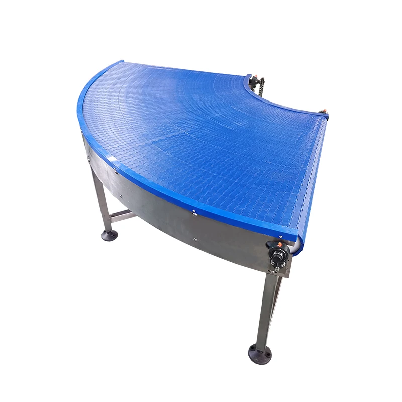 LHJ Chinese Manufacturer Factory Directly 90 Degree Turning Modular Belt Conveyor Curved Modular Belt Food Conveyor  Machine