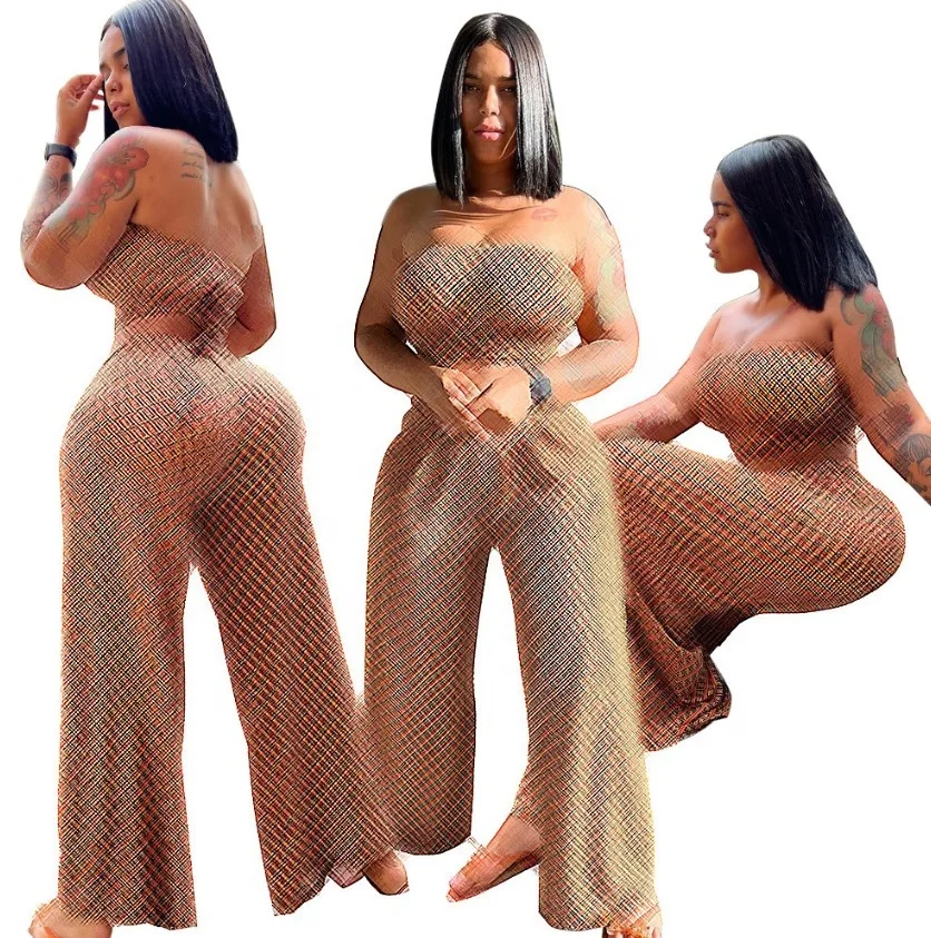 2023 new women summer luxury off shoulder corset crop top with wide leg pants cute designer brand 2 Piece Set