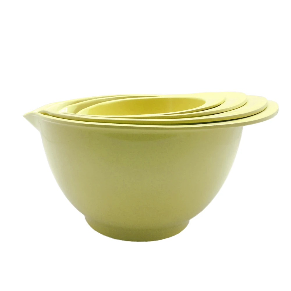 
eco friendly Different sizes Melamine Mixing Bowl of 4 pieces multi color nested melamine mixing bowl set salad bowls 