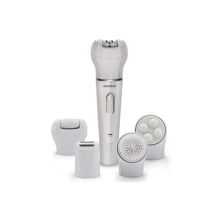 5 in 1 USB Rechargeable Multi-functional Electric Facial Cleaner Massage Brush with Hair and Callus Remover