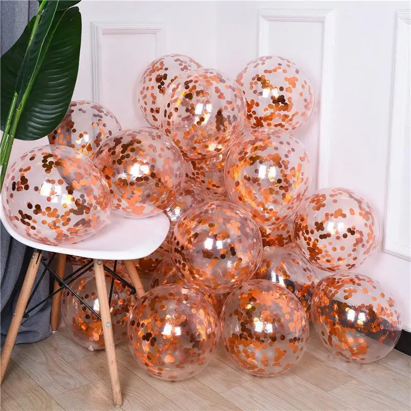 Wholesale Transparent Balloon Party Decoration Rose Gold Balloon With Paper