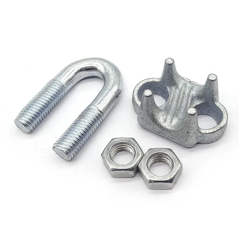 Hot selling din1142 single steel  316 wire rope cross clip cable clamps supply