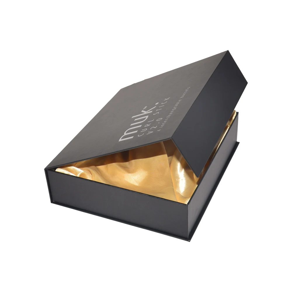 Custom Paper Cardboard Magnet Folding Black Magnetic Gift Box With Satin For Swimsuit Bikini Lingerie Apparel Packaging Boxes