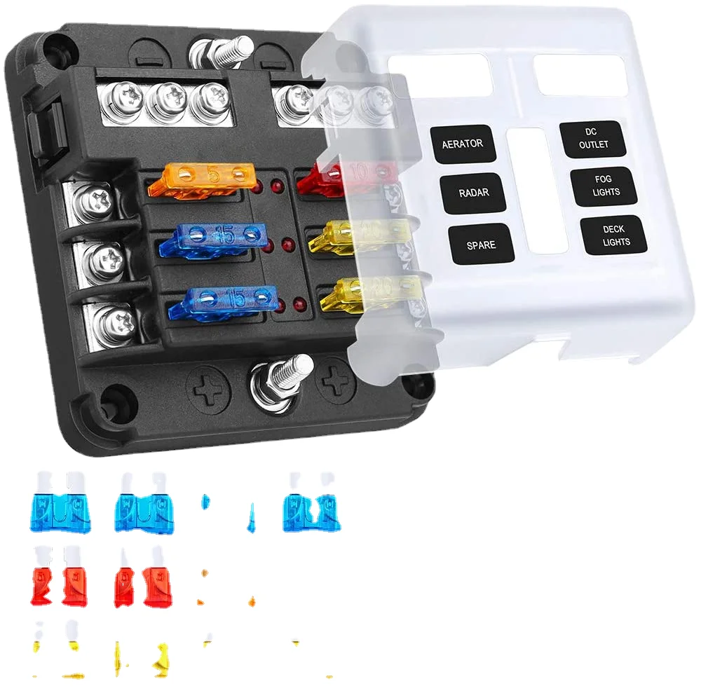 Держатель предохранителя для автомобиля лодки 6 способов с сигнальным индикатором 12 В 36 панель распределения мощности