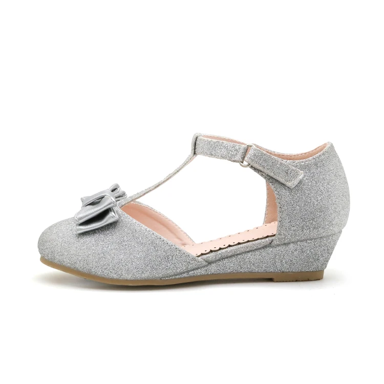 
Kids Beautiful Princess Little Girls Wedges Glitter Shoes For Party 