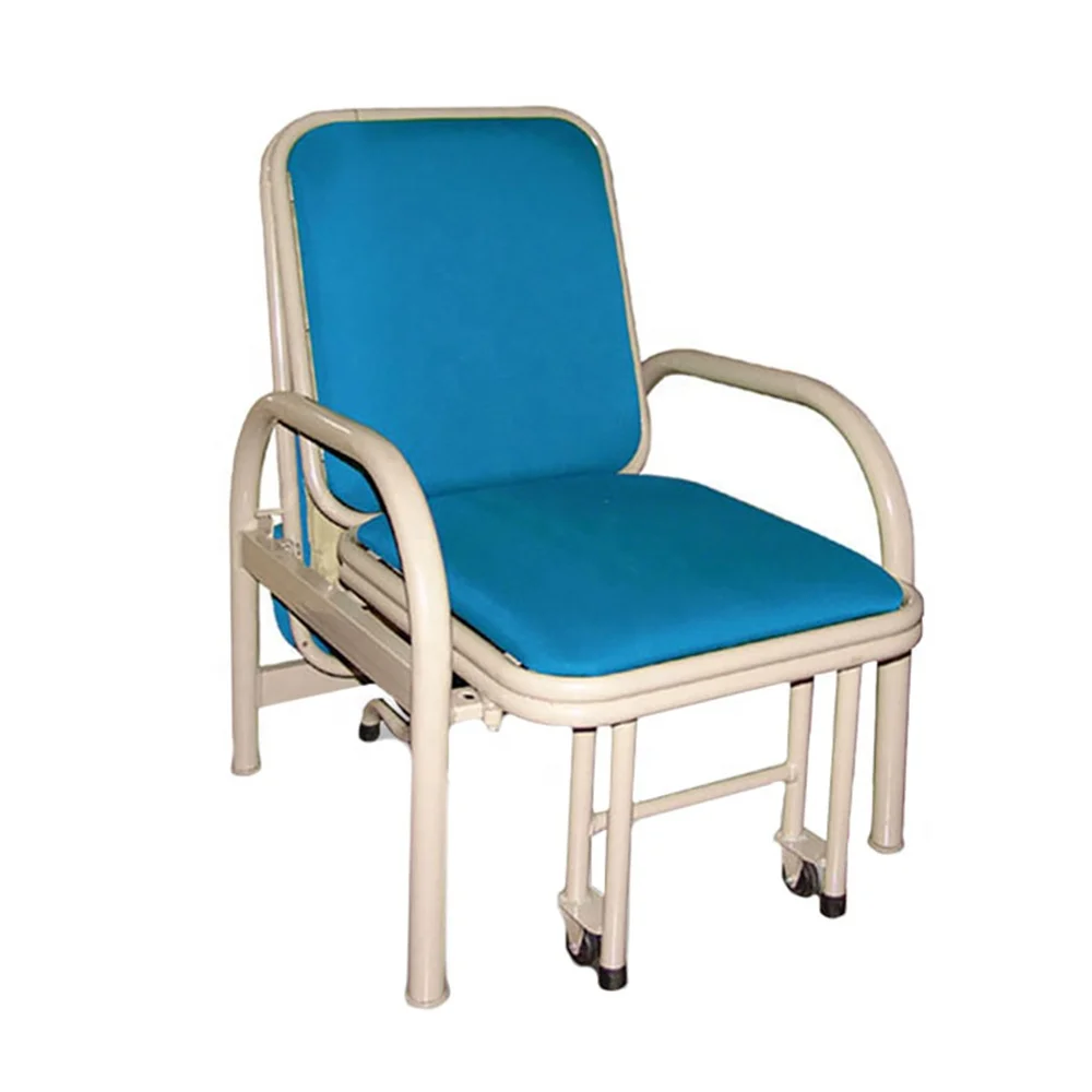 YSHB-PHY01 Folded Medical Clinic Waiting Recliner Chair Cum Bed Attendant Sleeping Hospital Folding Chair