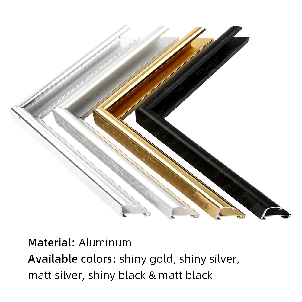 SINOART Silver Gold Black High Quality Deluxe Metal Frames Aluminium Photo Frame Metal Picture Frame