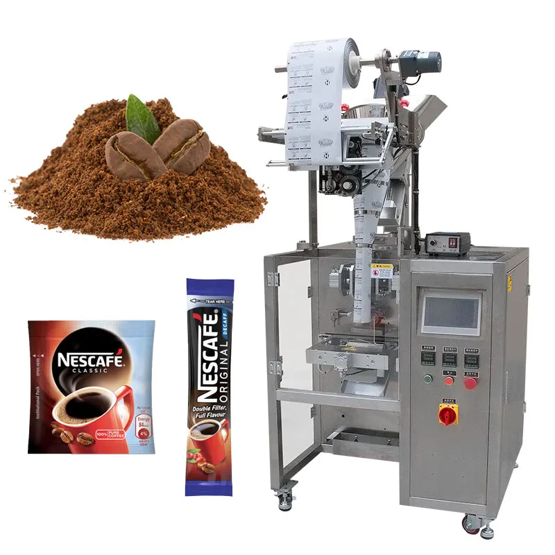 High Speed Automatic 1g-350g Instant Coffee Packaging Machine Curry VFFS Coffee Powder Packing Machine