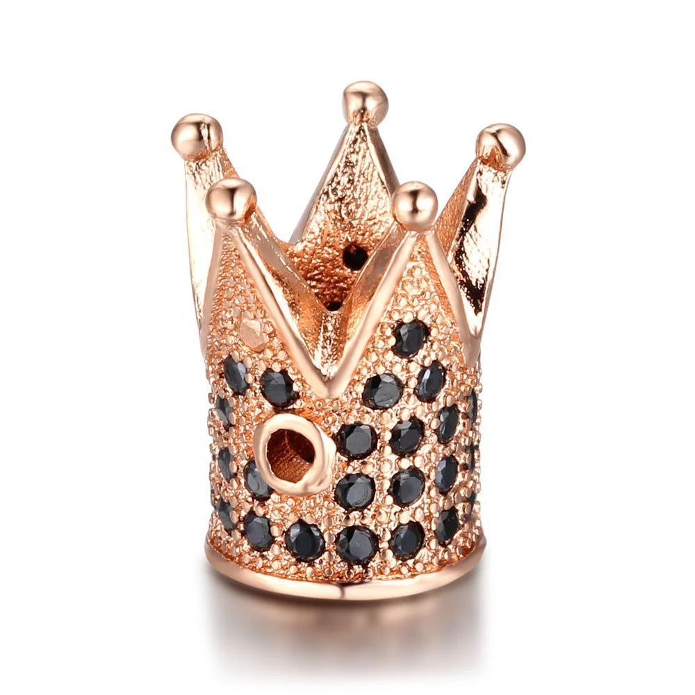 VEROMCA Copper Micro Pave Beads Zircon Accessories DIY Handmade Crown Beads