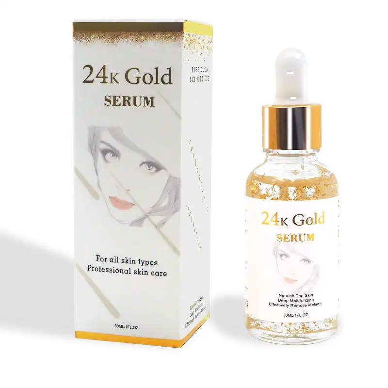 HANLINGER Private Label 30 мл Органическая 24K Золотая эссенция для восстановления лица Коллаген акне отбеливание кожи Отбеливание Сыворотка