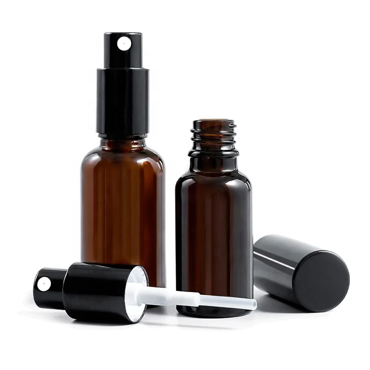 Empty 10ml 15ml 20ml 30ml 50ml amber glass perfume spray bottles with mist sprayer