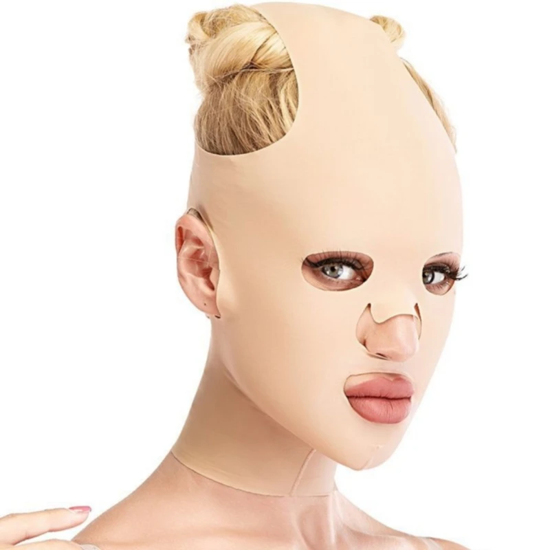 Private Label V-Line Firming Full Face Sleeping Beauty Mask Intense Lifting Chin Mask Anti-Aging Face Shaper Bandage