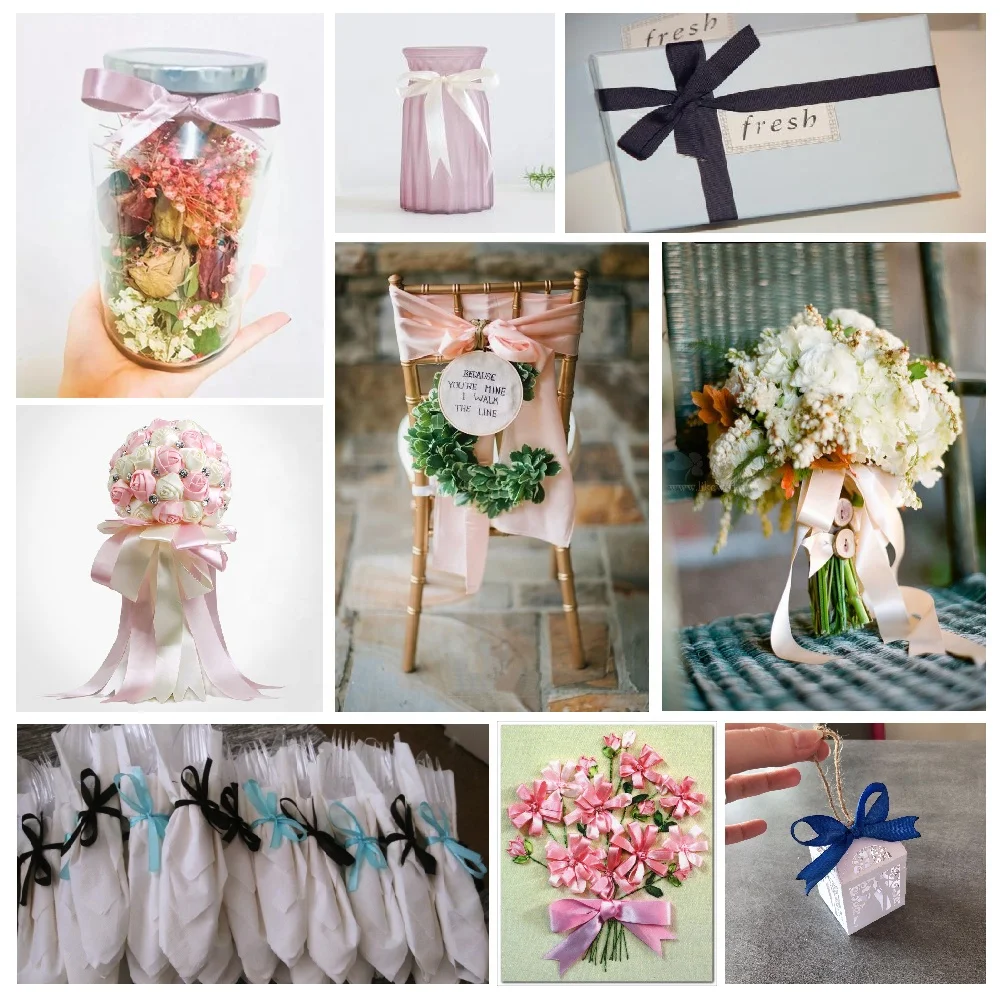 Reliant Ribbon Satin Twist Tie Bows - Small Bows