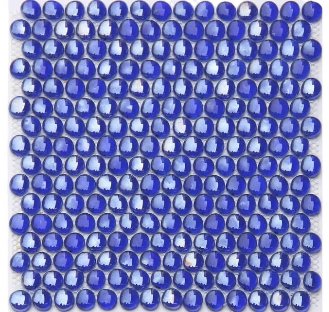 blue color fish scale mosaic glass tile