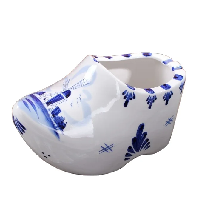 Vintage Dutch Delft Blue Windmill Shoes 29cm