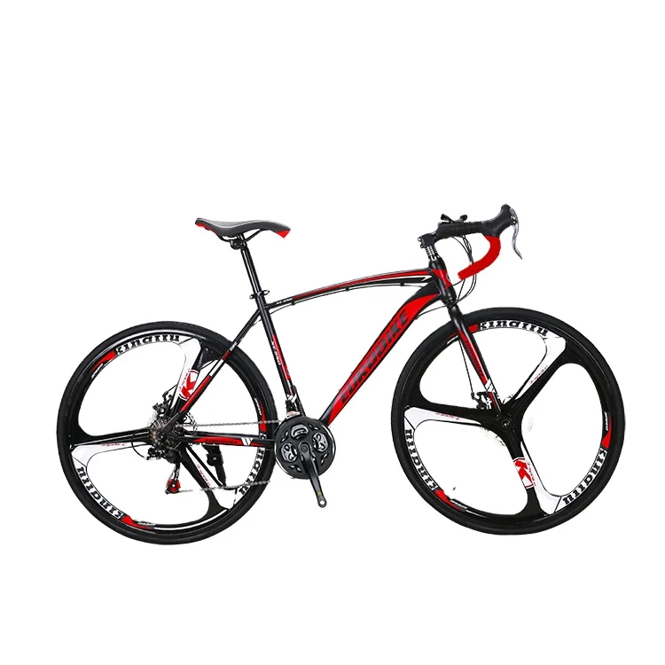 Дорожный велосипед Eurobike 700 52 см красный/черный/белый/желтый