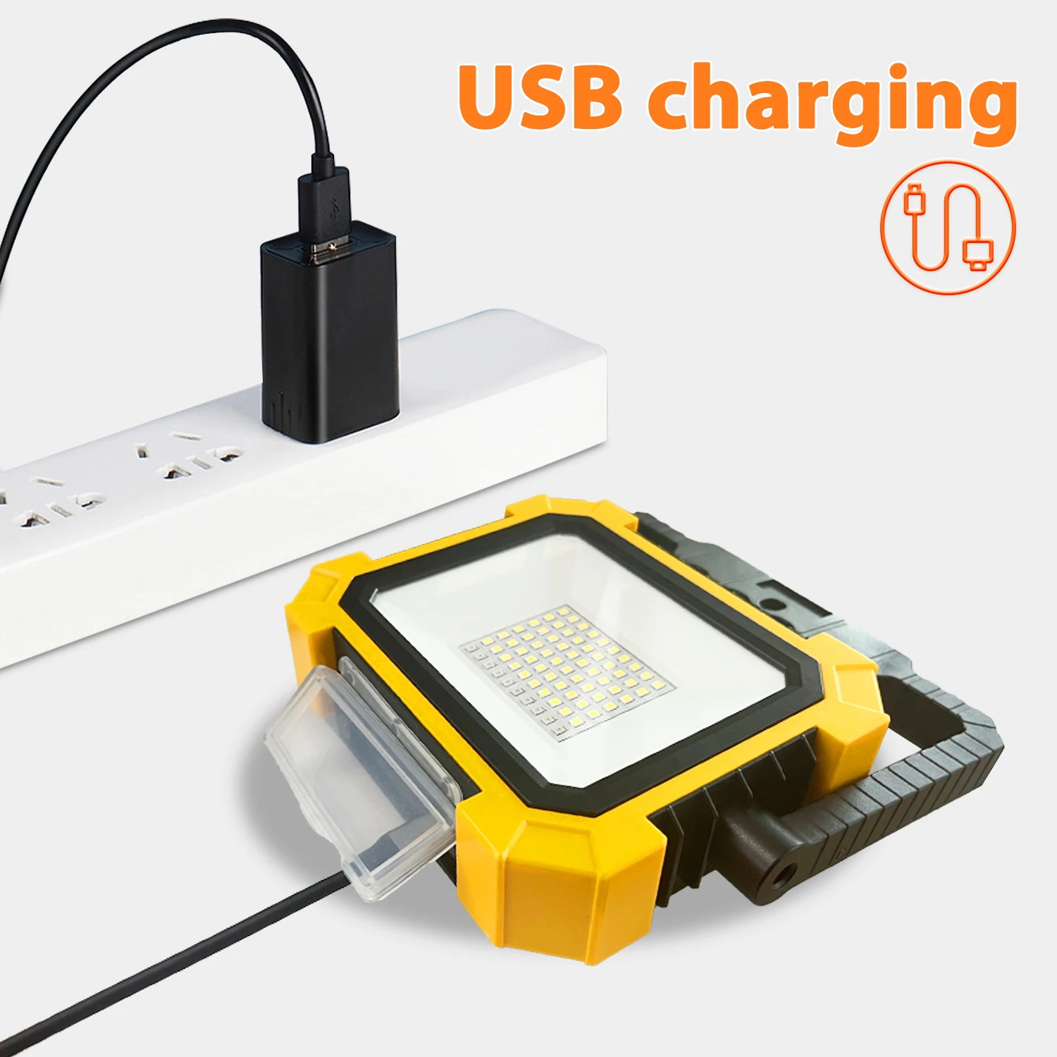 Rechargeable Solar LED Work Light Outdoor Portable LED Spotlight Rechargeable Floodlight Waterproof Wall Light